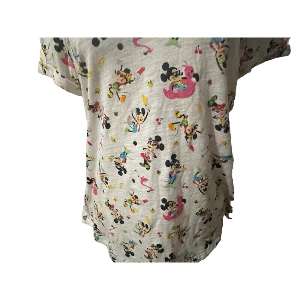 Disney Parks Mickey and Minnie Scoop Neck Shirt Women’s Small Summertime Fun New - Picture 14 of 16